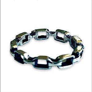 New Sterling Silver Unisex Box Chain Link Bohemian Handmade Band Ring